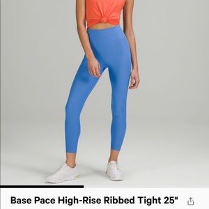 Lululemon Base Pace HR Tight 25” Ribbed leggings